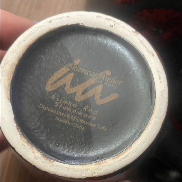 American Atelier Black and Red Floral Mug - Picture 5 of 6